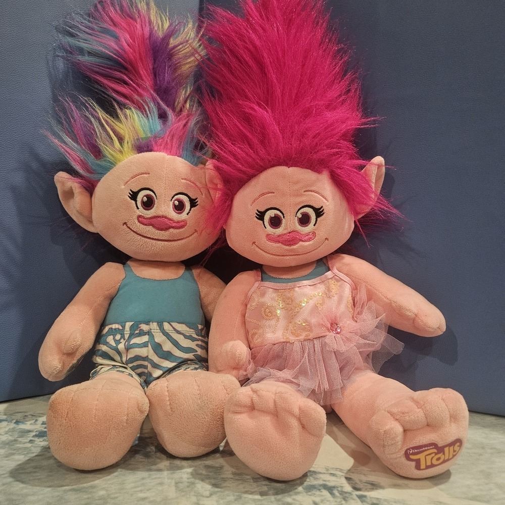 Build A‎ Bear Trolls Poppy Plush Bundle Set of 2 DreamWorks BAB Stuffed Animals
